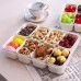 Moellyn Divided Serving Tray with Lid and HandlePortable Snack Platters for Parties, Entertaining, Picnic